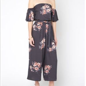 Grey Floral Jumpsuit